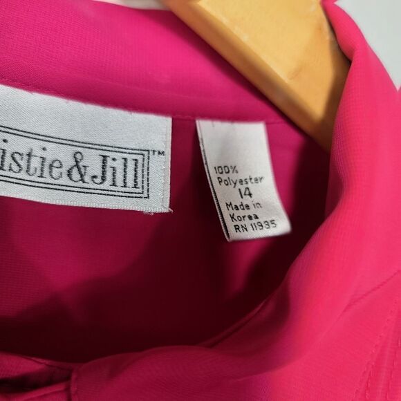 Christie & Jill Pink Pleated Long-Sleeve Blouse - Picture 3 of 9